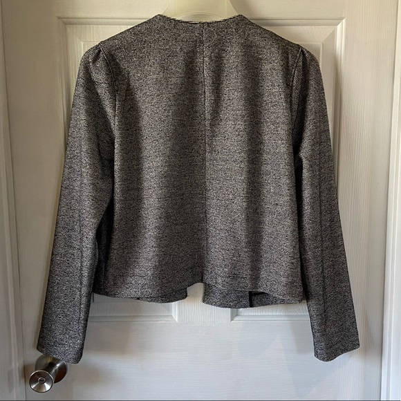 J. Crew 365 Cropped Jacket Open Black Marled Size Small - Picture 3 of 5